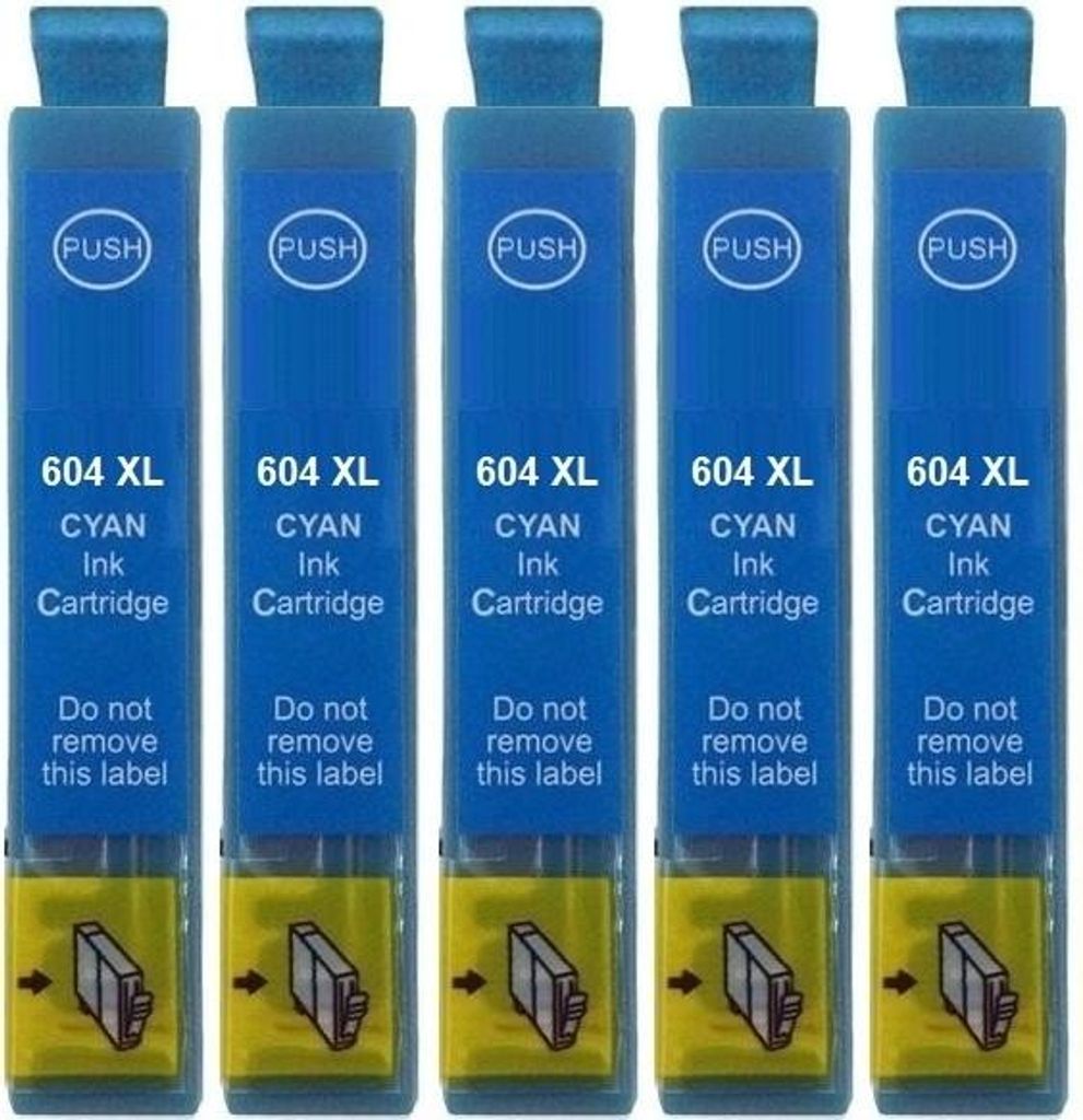 5 x kompatible Tintenpatrone 604 XL Cyan für Epson Expression Home XP-2200 2205 3200 3205 4200 4205 WorkForce WF-2910 2930 2935 2950