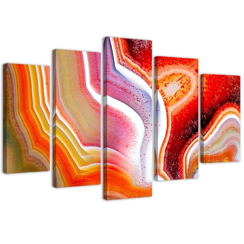 5-teiliges leinwandbild neon-tanz 100x70 cm Feeby farbe wandbild bereit zum aufhängen