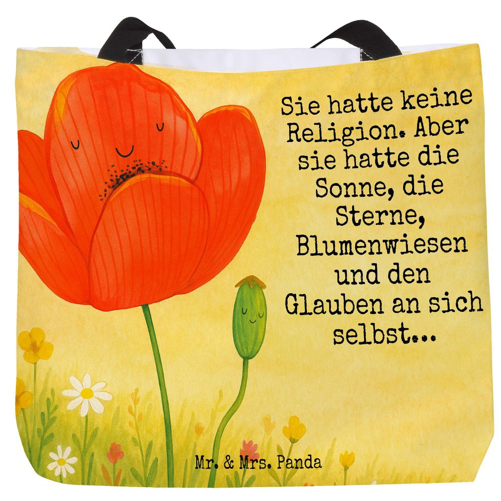 Mr. & Mrs. Panda Reisetasche Blume Mohnblume Design - Weiß - Geschenk, Garten, Religion, Laptoptasche, Motivation, Tote Bag, Tasche, Beutel, Glaub...