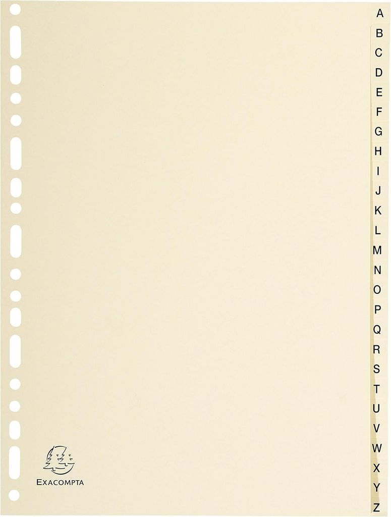 EXACOMPTA Karton Register A-Z A4 26-teilig elfenbein