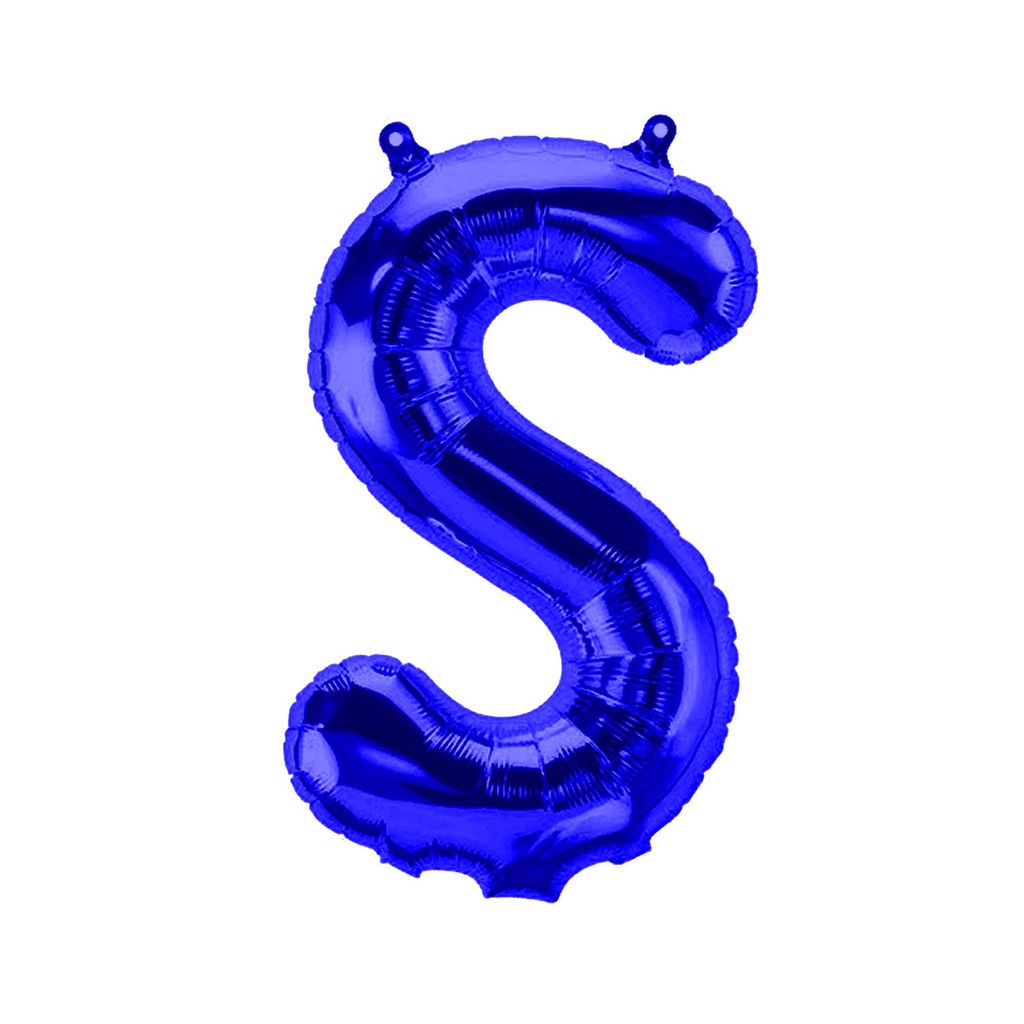 Folienballon Buchstabe S, blau, ca. 40 cm, für Obrázek produktu 