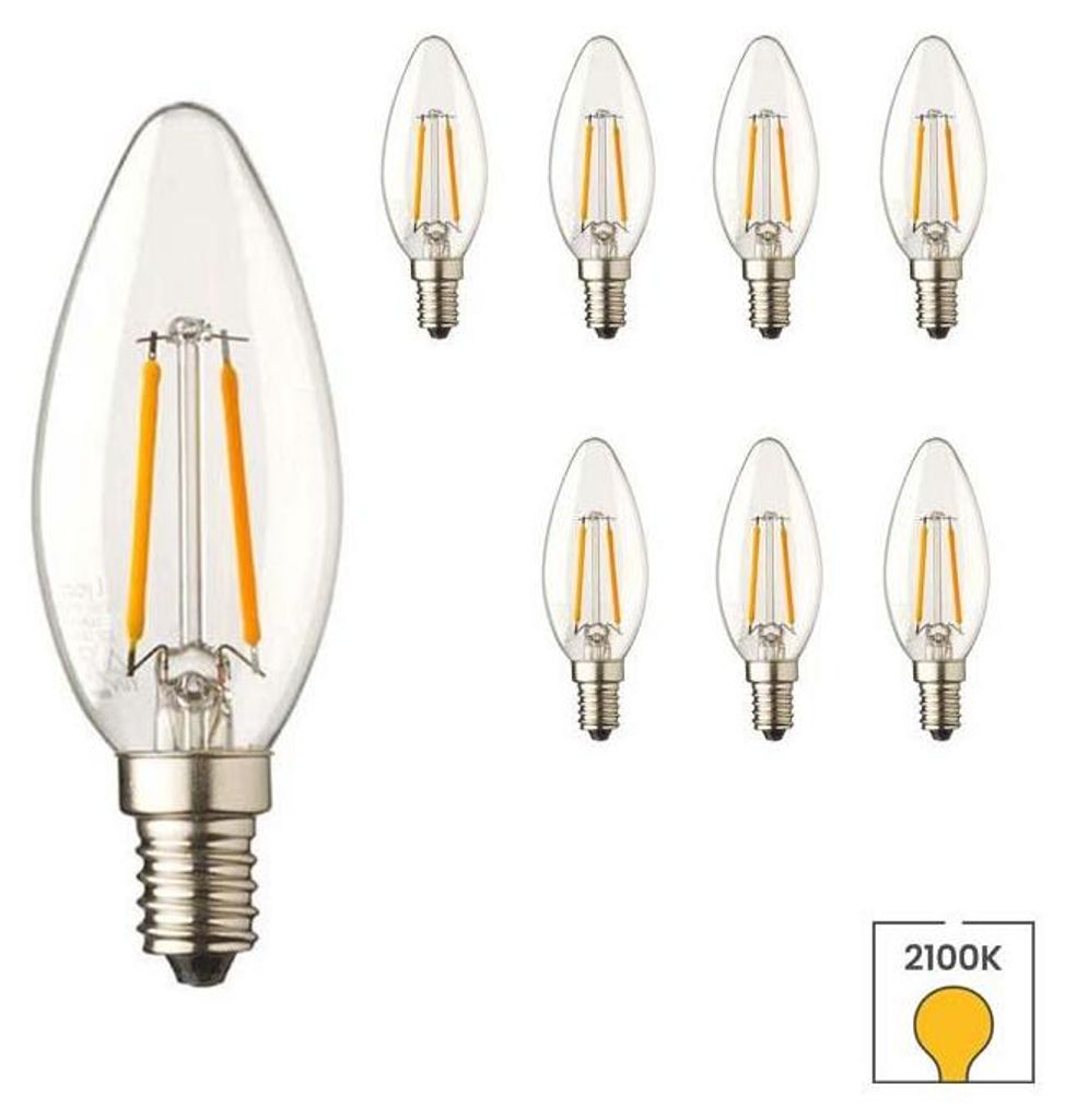 8-er Set LED-Kerzenlampen E14 | 0,6 Watt | 2100K extra Produktbild 
