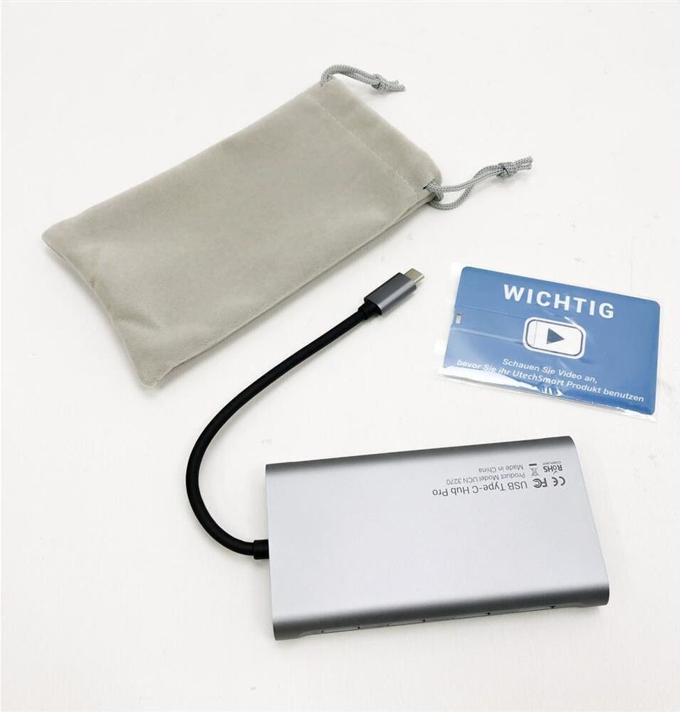 Docking Station,USB C Hub,UtechSmart Triple Display 12 in 1 USB C Adapter mit 2 HDMI,1*DisplayPort,Typ C PD,4 USB Ports,Gigablit Ethernet,SD/TF Kar...