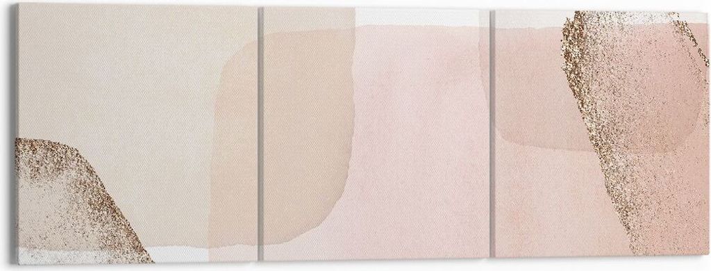 Bild auf Leinwand - Leinwandbild - 3 Teile - Abstraktion Modern Pastell - 150x50cm - Wand Bild - Wanddeko - Wandbilder - Leinwanddruck - Bilder - W...
