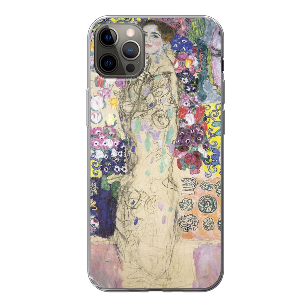 MuchoWow Handyhülle Schutzhülle Hülle für iPhone 12 Pro Max Bildnis der Ria Munk III - Gustav Klimt Silikon Softcase Handy Hülle - Hartschale