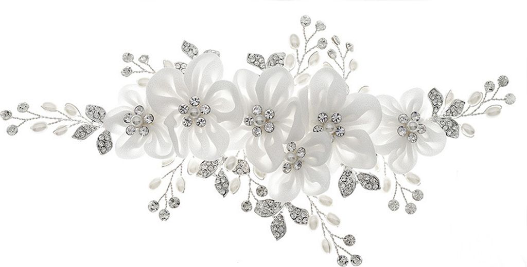 Braut Hochzeit Haarnadeln Silber Blume Haarspangen Perle Produktbild 