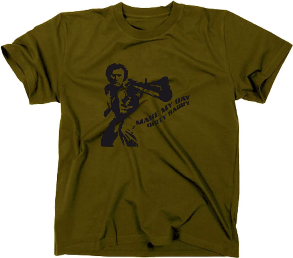 Styletex23 T-Shirt Dirty Harry Make My Day Kult, oliv, M
