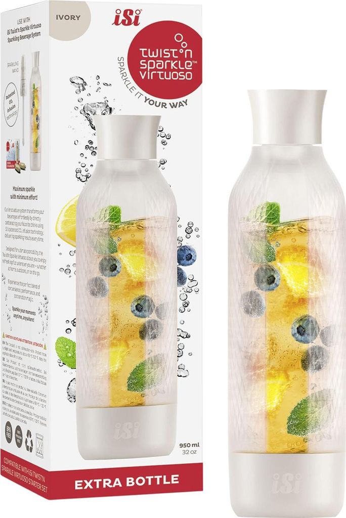 ISI Twist'n Sparkle Virtuoso Zusatzflasche Wassersprudler 0.95L - Ersatzflasche Soda Maker für Sprudelwasser, Säfte & Cocktails - Wasser Sprudler...