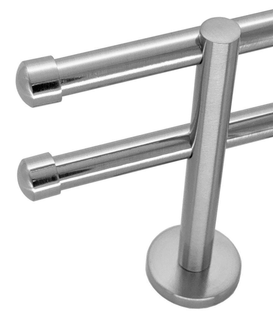 Gardinenstange mit Wandhalterung I Metall Edelstahl Look Produktbild 