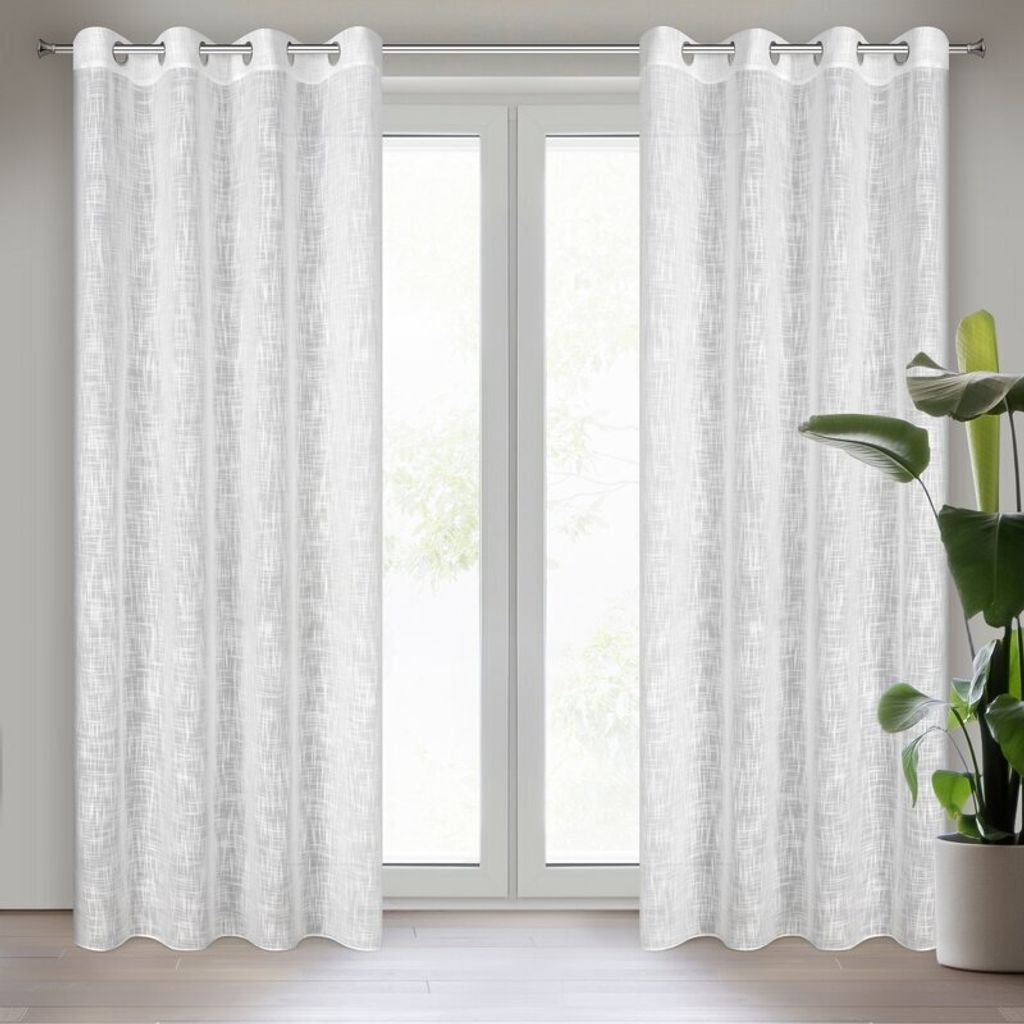 Vorhang LIREN weiß 140x250 cm  Ösen Ösenvorhang Produktbild 