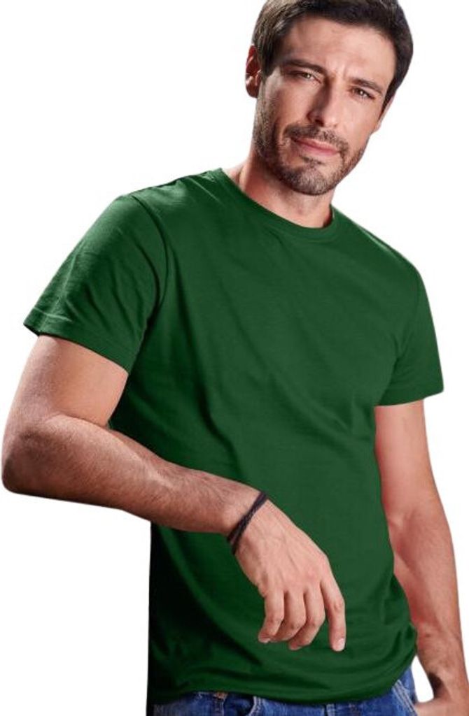 Herren-Baumwoll-T-Shirt, einfarbig, 100% Baumwolle, 160 g/m2, Farbe Flaschengrün, Größe L