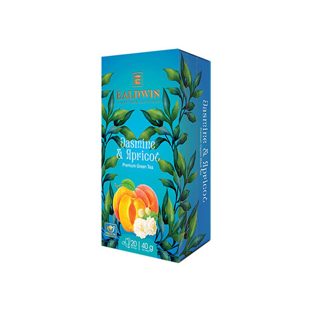 EALDWIN Jasmin & Abricot 40g (20 sachets, thé vert) Image du produit 