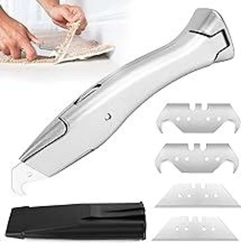 Coltello a Uncino Argento per Taglio Pavimenti PVC e Moquette