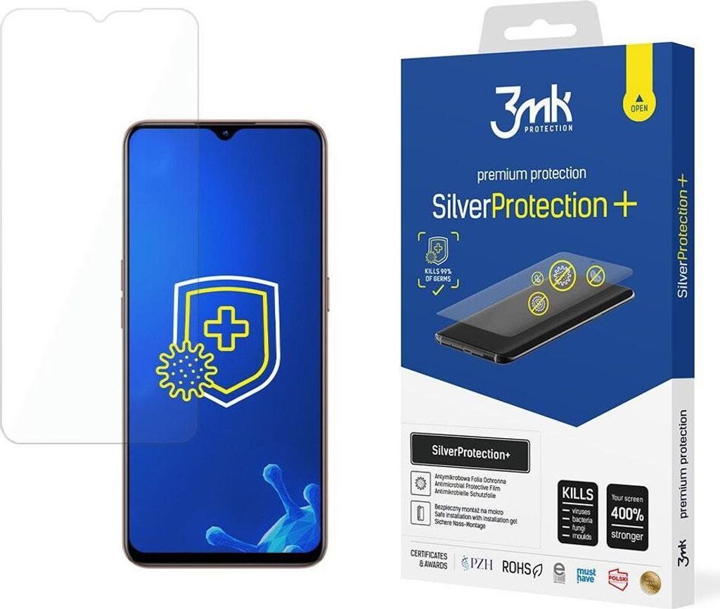 3mk Display Antimikrobielle Schutzfolie SilverProtection+ für Oppo Reno 5 Lite 0,21mm Self-Heal