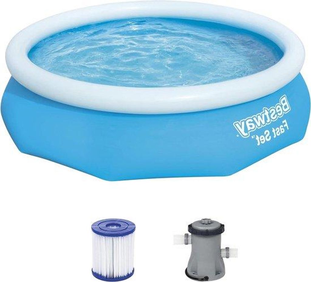 Schwimmbadset mit Filterpumpe Fast Set Ø 305 x 76 cm - Blauw Rund
