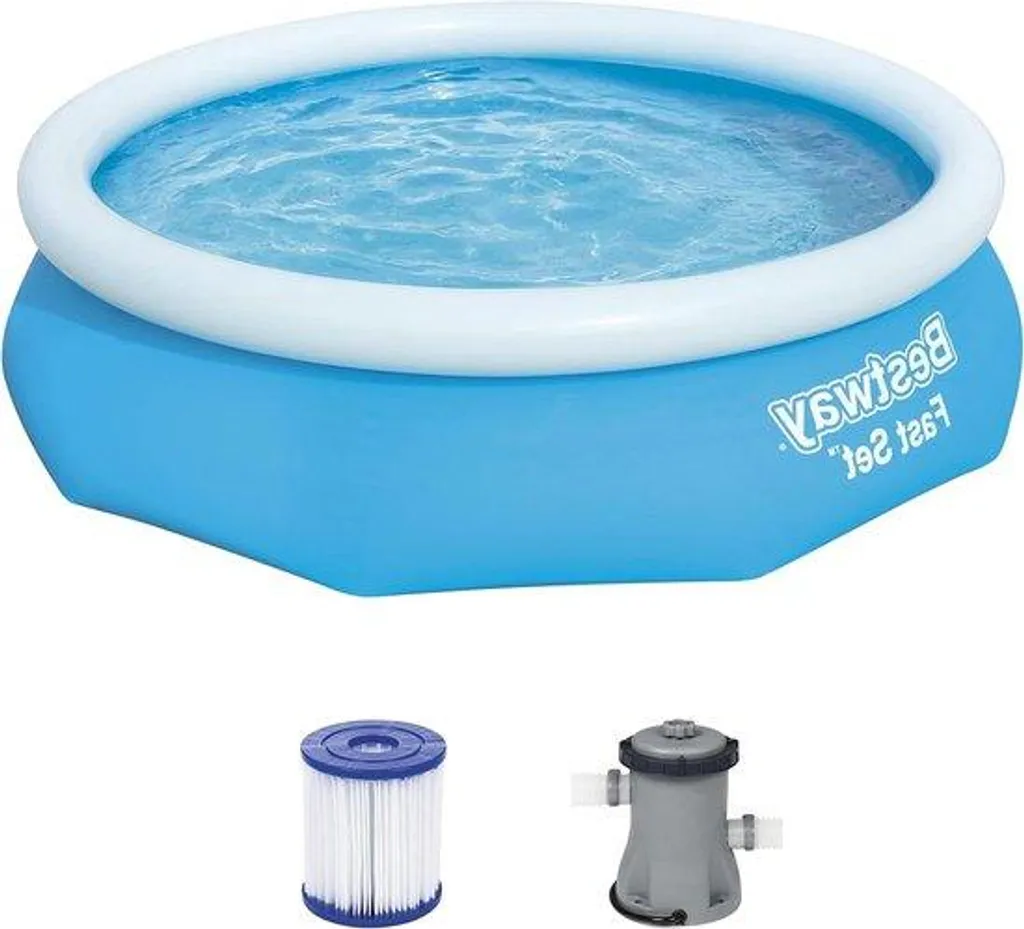 Piscine familiale ronde 305 x 76 cm bleue - Idéal pour fraîcheur au jardin