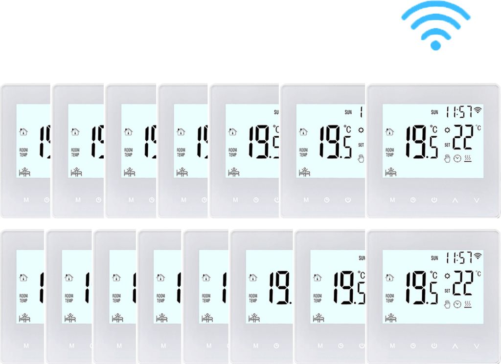 15X WiFi inteligentný termostat 3A, izbový termostat pre Obrázok produktu 
