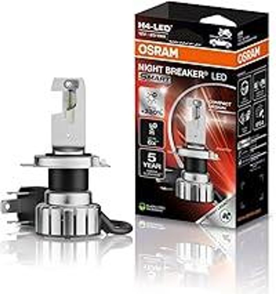Osram NIGHT BREAKER LED SMART H4 für Motorräder, bis zu 330% mehr Helligkeit, 6000K, LED-Nachrüstlampe für Motorräder mit Straßenzulassung, w...
