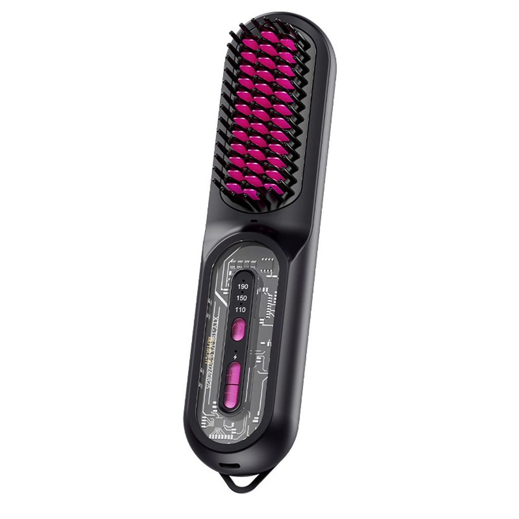 Glätteisen für Locken & Glätten,Haarglätter Bürste,Einstellbare Temperatur, Keramik Haar Straightener, 2 in 1 Haarglätter 110-190°C 20cm