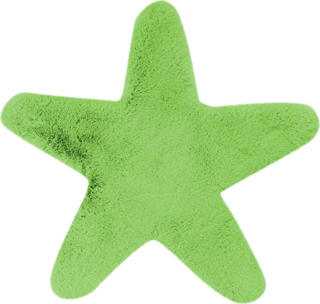Qiyano Teppich Kinderzimmer super flauschige Tierformen, Stern Grün, Ø 65 cm Sternform