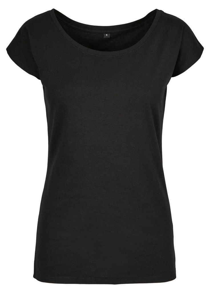 Build Your Brand - T-Shirt Weite Öffnung für Damen LT924 (L) (Schwarz)