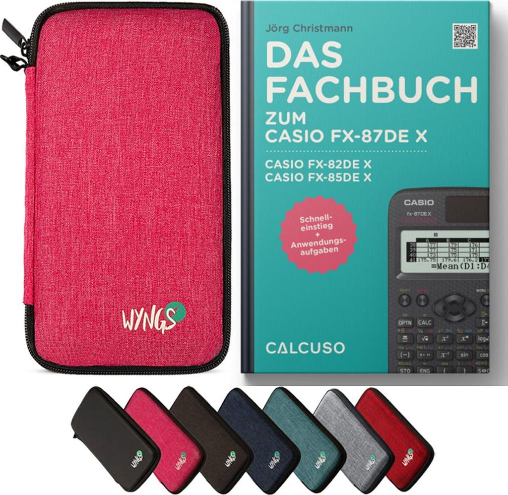CALCUSO Zubehör Standardpaket Pink kompatibel für Taschenrechner Casio FX-82DE X