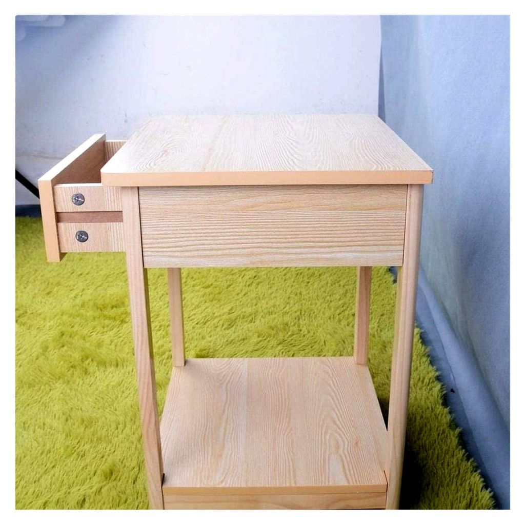 Nachttisch mit Schubladen aus Holz (Farbe: Holz, Größe: 40 x 30 x 51 cm)