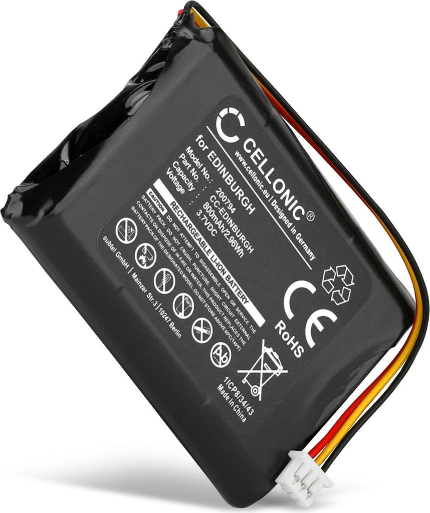 CELLONIC 1x Akku für Navigation Kompatibel mit TomTom Rider, ONE 1st Edition, ONE, EDINBURGH - (800mAh, 3.7V)