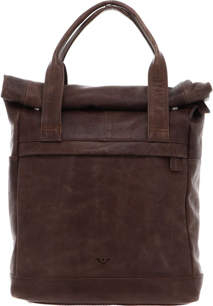VOi Leder Laptoprucksack Rucksack mit Laptopfach City Cowboy Marlou Backpack Brown braun