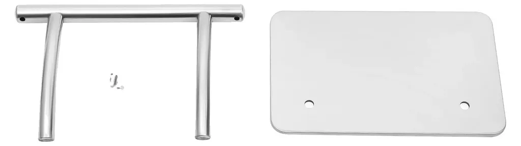 Repose-pieds en acier inox au design ergonomique argenté et robuste