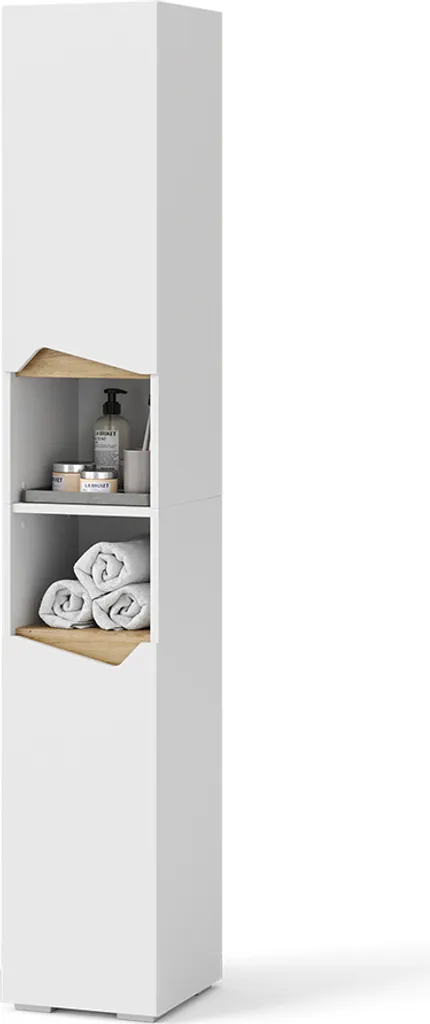 Organizzatore Bagno Vicco Marelle 30x180cm | Bianco/Rovere Artisan - 7