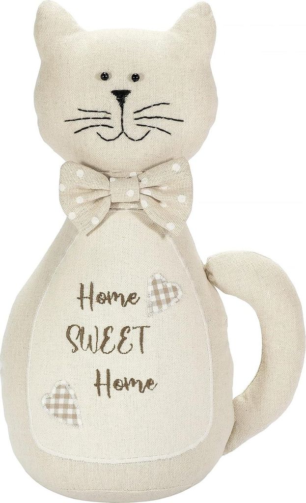 Türstopper Süße Katze - Katzen-Türstopper aus Stoff - Home Sweet Home Design - Schwer mit Sand gefüllt - Tier-Türpuffer - Geschenke für Katz...