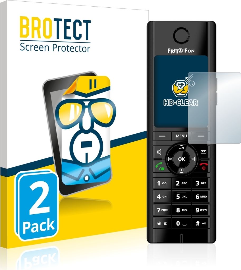 2x Für AVM Fritz!Fon C5 Schutzfolie BROTECT Displayschutz Display Schutz Folie Klar Transparent