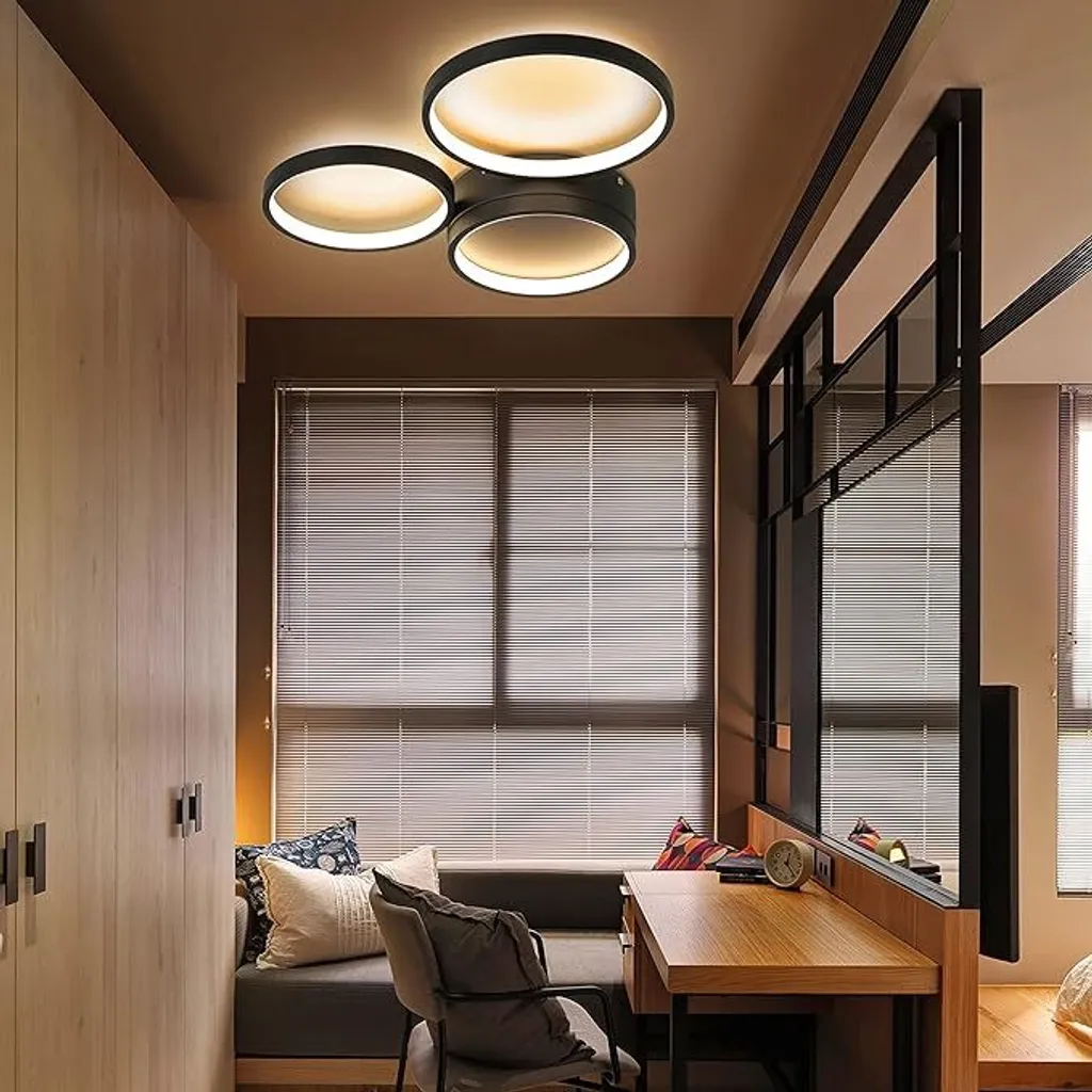 Plafonnier LED Blanc Chaud 3000K à Intensité Variable avec Télécommande - 7