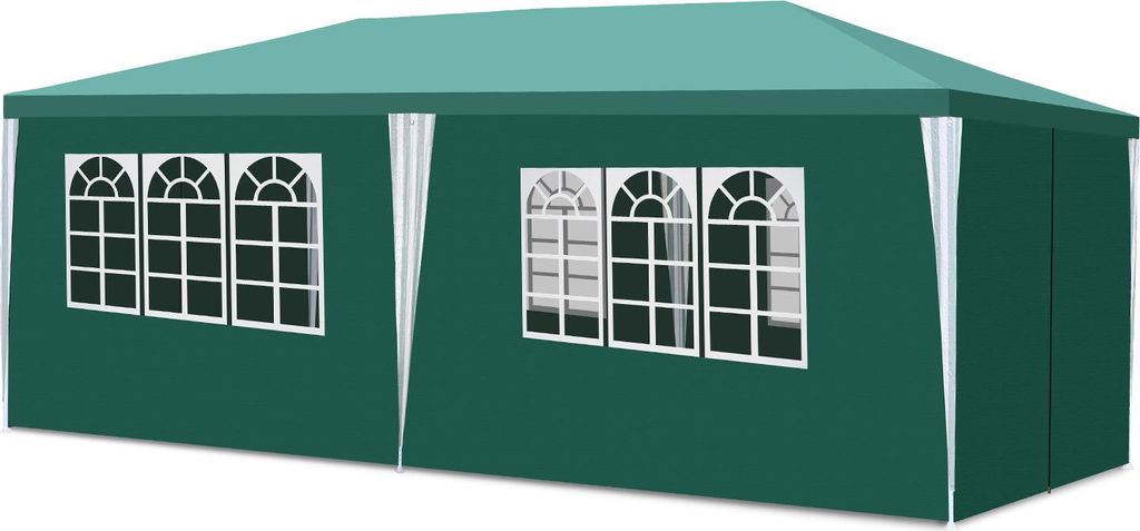 Faziango Pavillon Partyzelt mit Seitenwänden, Reißverschlusstür & Fenstern, UV-geschützt, 3x6m Grün