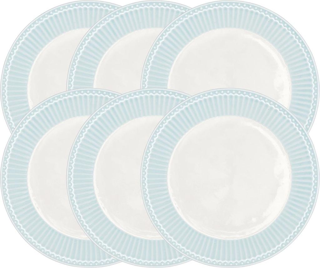 Greengate Alice Brotteller pale blue 17,5 cm Set6