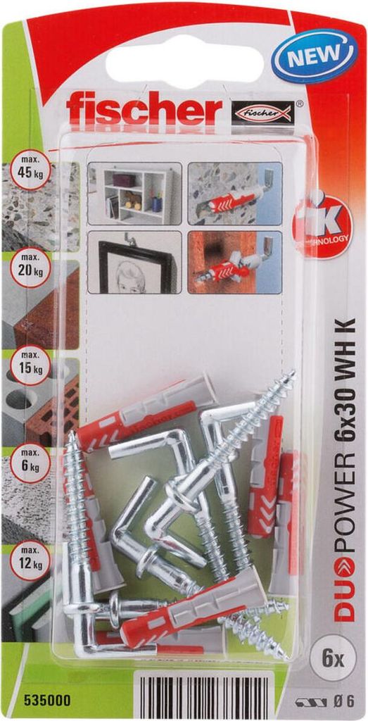 Fischer 535000 kotwa wkręcana / kołek rozporowy 6 szt. Zdjęcie produktu 