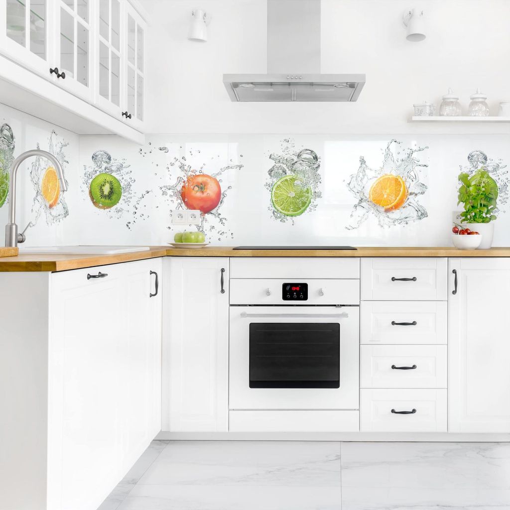 Küchenrückwand Kulinarisch selbstklebend - 0.35 mm Wandpaneel wasserfest Obst bunt Motiv Spritzschutz fugenlos