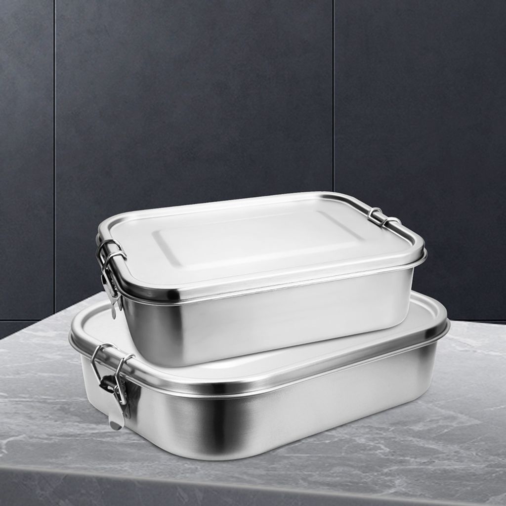 Jopassy Edelstahl Brotdose,Nachhaltige Lunchbox für Büro Schule Picknick,800ml+1400ml
