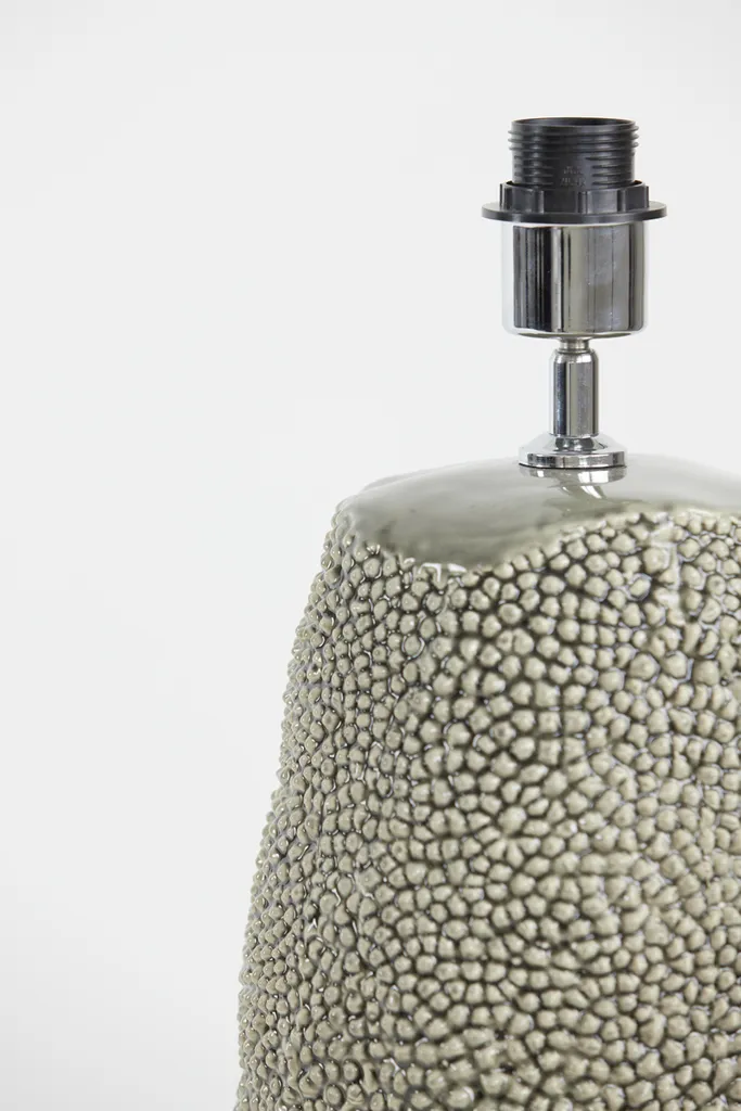 Lampe de table Kyara grise en céramique véritable avec douille E27 - 3