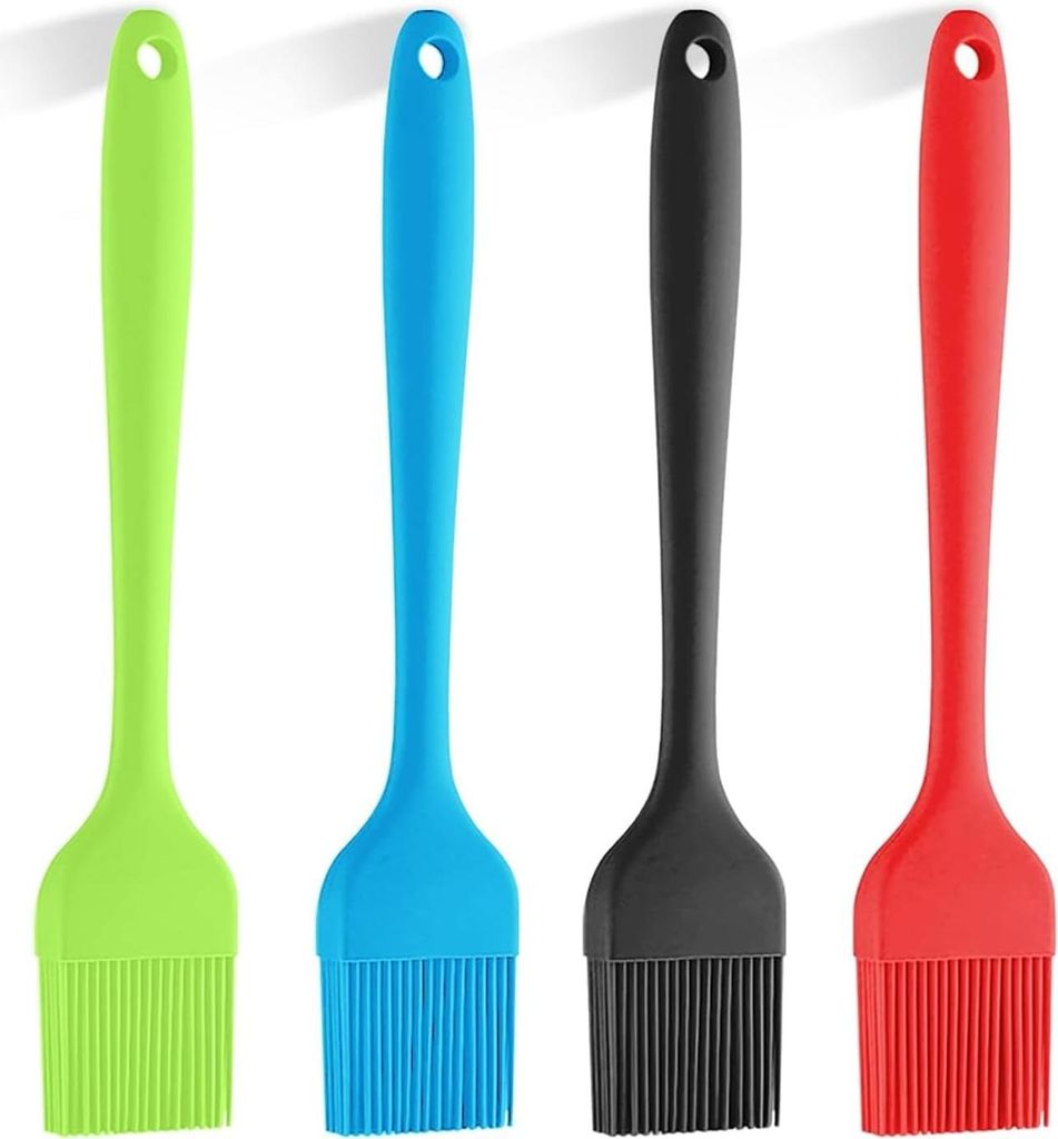Silikon Pinsel, Backpinsel Silikonpinsel 4 Stücke Set Silikonpinsel Küch Kochpinsel für Kochen,BBQ Grillen,Kochpinsel in Lebensmittelqualität (...