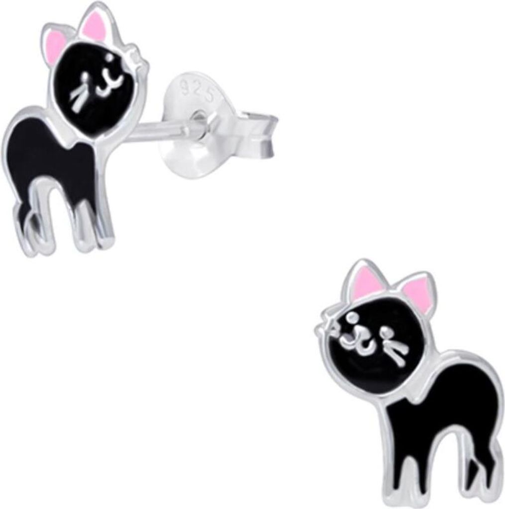 Kinder Ohrstecker: Mädchen Ohrringe Silber „Katze“ Produktbild 