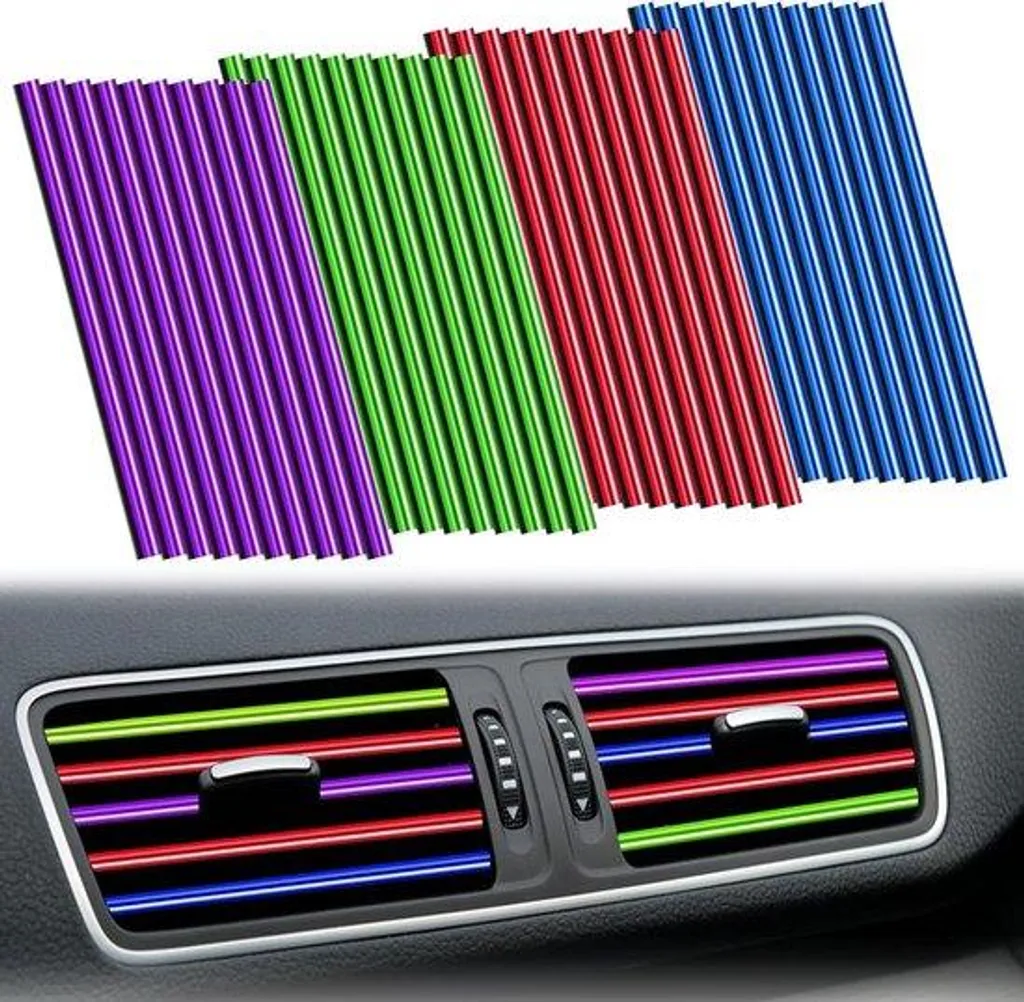 Bandes décoratives climatisation auto 40 pcs - 4 Couleurs - 20x8cm