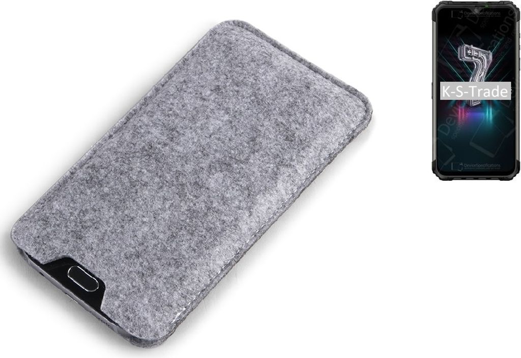 K-S-Trade Filz Handyhülle kompatibel mit Ulefone Armor 7 Schutzhülle Filztasche Filz Tasche Case Sleeve Handy Hülle Filzhülle grau