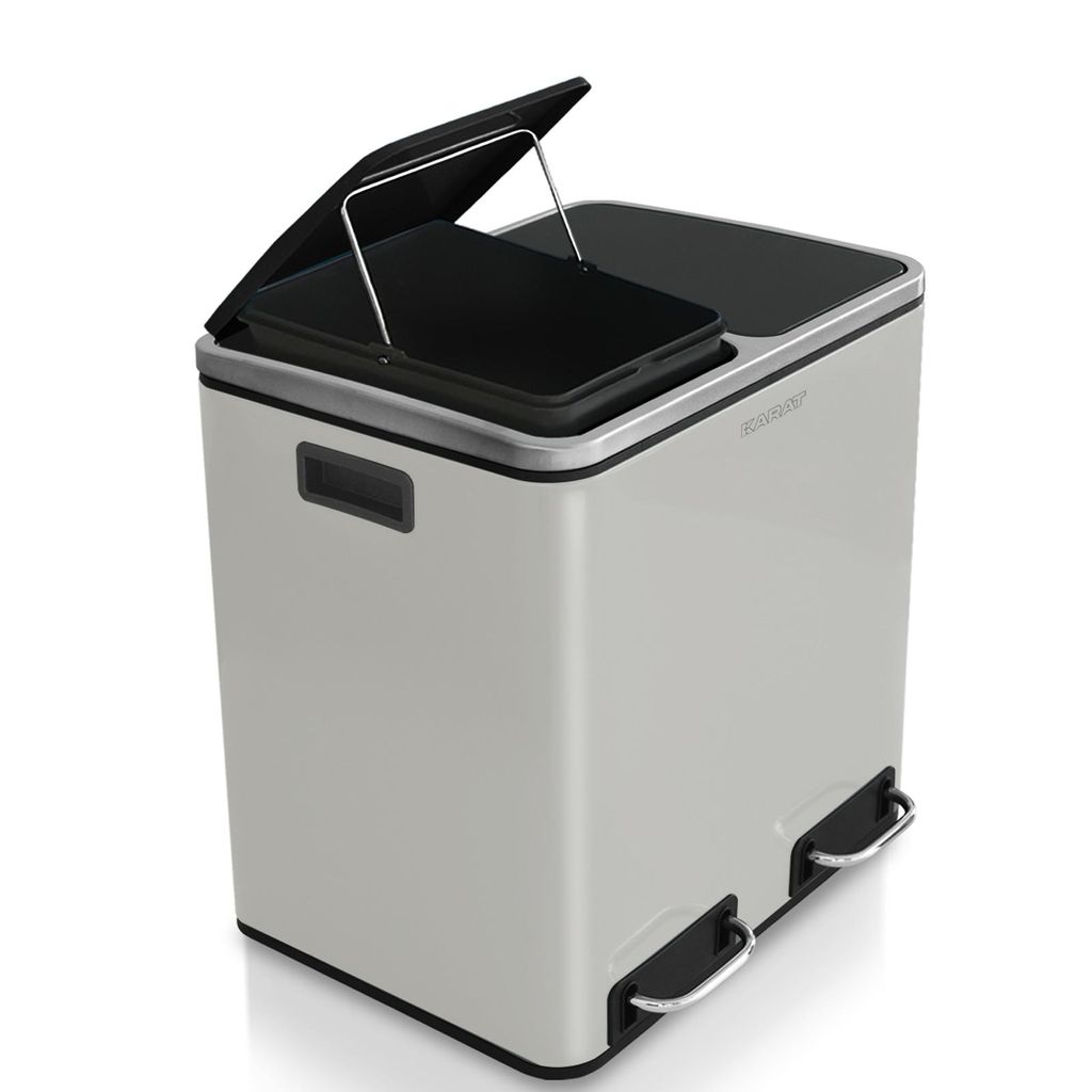 Poubelle à pédale Karat Felix Système de tri blanc 2 x 15 Image du produit 
