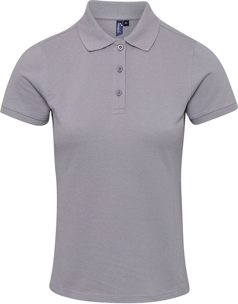 Premier Damen Polo-Shirt Coolchecker mit CoolPlus RW6269 (S) (Silber)