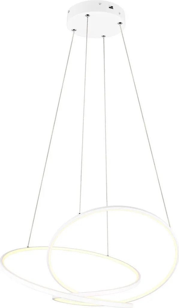 Lampada a sospensione moderna bianca opaca rotonda per soggiorno, colore variabile LED 52W DARVIN Trio