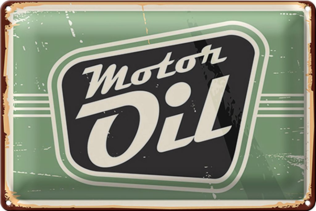Blechschild Retro 40x30cm Motor oil Motoröl Auto