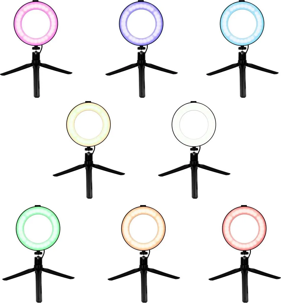 Mini Ring Light LED 16 cm avec trépied de table - Éclairage photo USB - 4