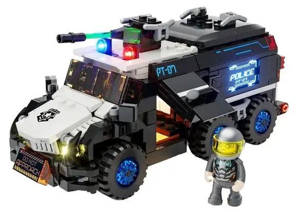 Lumibricks Polizei Einsatzfahrzeug 485Teile Produktbild 